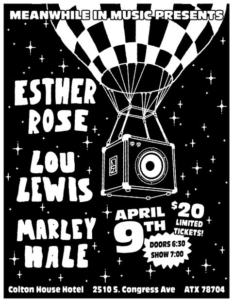 Esther Rose, Lou Lewis & Marley Hale at Colton House — show poster